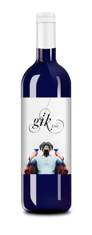 Tecnovino vino azul Gik botella