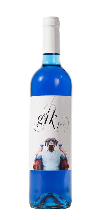 Tecnovino vino azul Gik botella