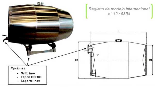 Tecnovino barrica inox GD Industries 2