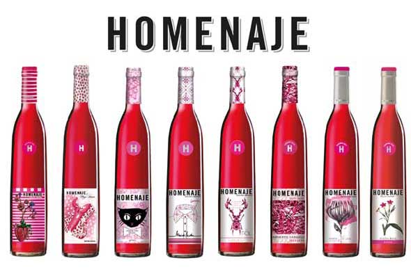 Tecnovino Homenaje 2016 botellas rosado