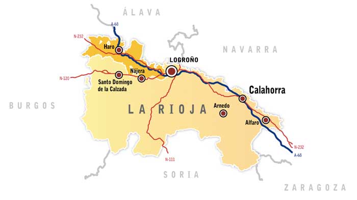 Tecnovino Ruta del Vino de Rioja Alta mapa