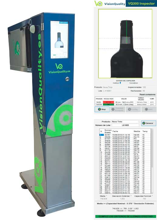 Tecnovino inspeccion de envases vino cava VisionQuality 1