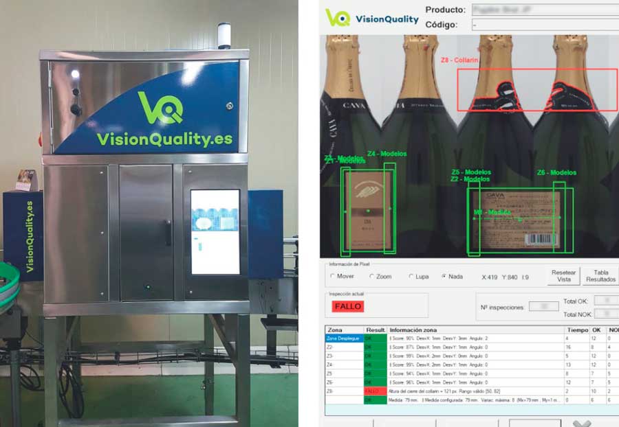 Tecnovino inspeccion de envases vino cava VisionQuality 2