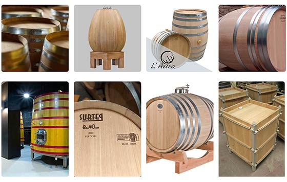 Tecnovino recipientes de madera para vino detalle