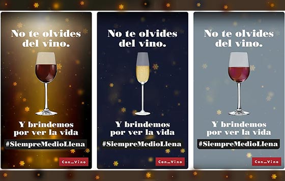 Tecnovino compra de vino en Navidad campanas detalle