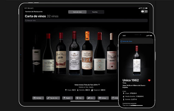 Tecnovino cartas de vino digitalizadas Winerim detalle