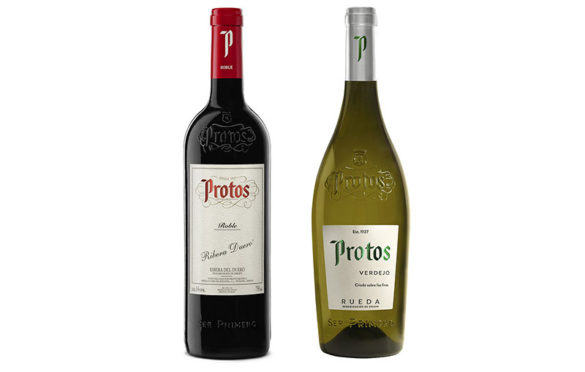 Tecnovino vinos jóvenes Bodegas Protos botellas detalle