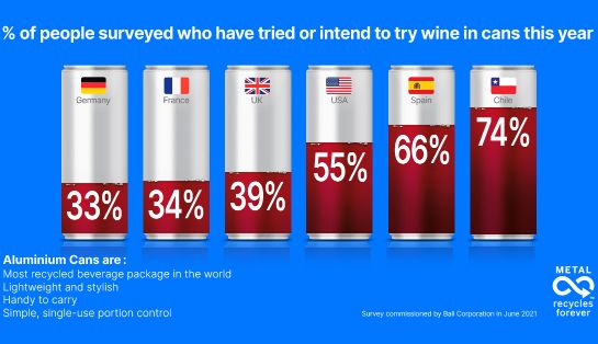 Tecnovino resultado consumo vino en lata encuesta Ball