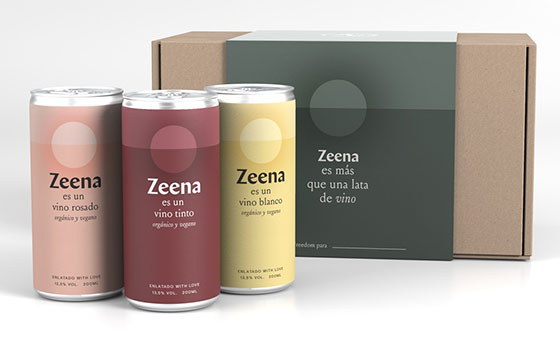 Tecnovino marca de vino en lata Zeena pack