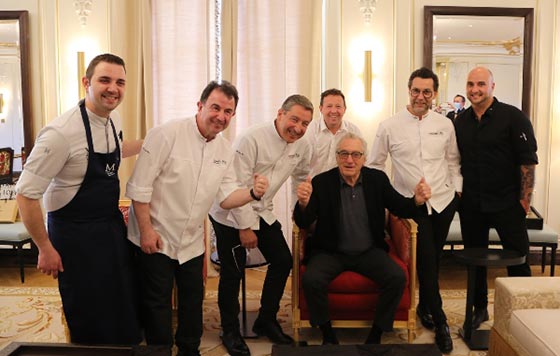 Tecnovino vinos menú Robert de Niro y chefs