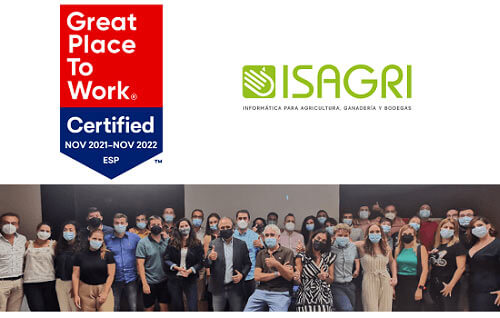 Tecnovino Isagri certificado Great Place to Work detalle
