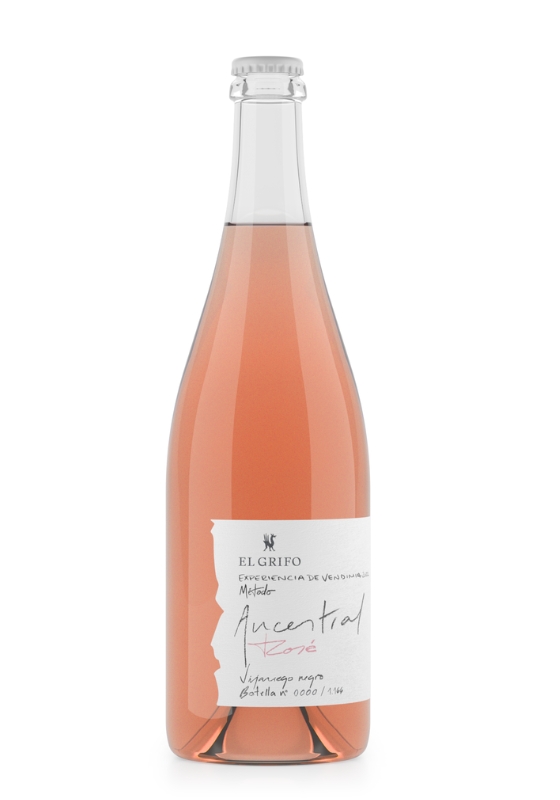 Tecnovino- Ancestral Rosé, espumoso El Grifo, etiqueta