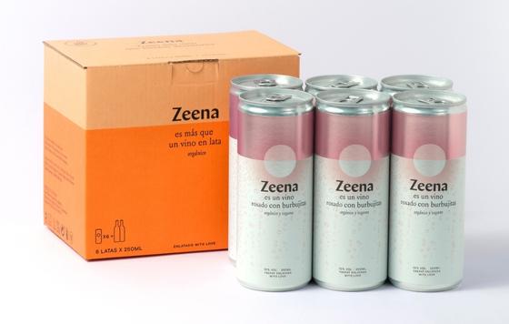 Tecnovino- Zeena Burbujitas Rosado un vino rosado espumoso orgánico, vegano y en lata