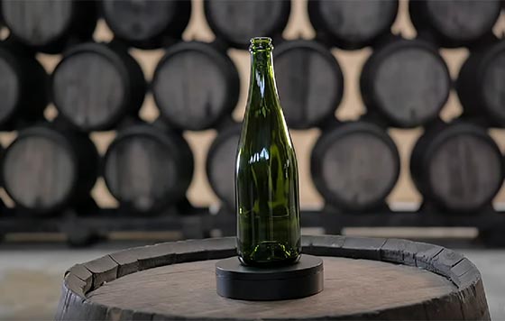 Tecnovino botella de cava Verallia Codorniu detalle