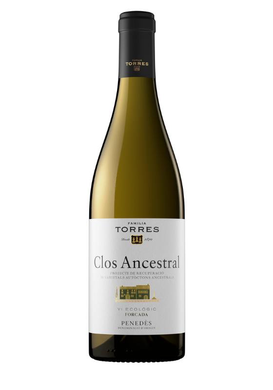 Tecnovino- Familia Torres, Clos Ancestral, vino blanco ecológico, etiqueta