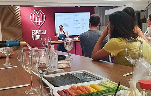 Tecnovino Espacio Vino Barcelona taller sushi y vino detalle