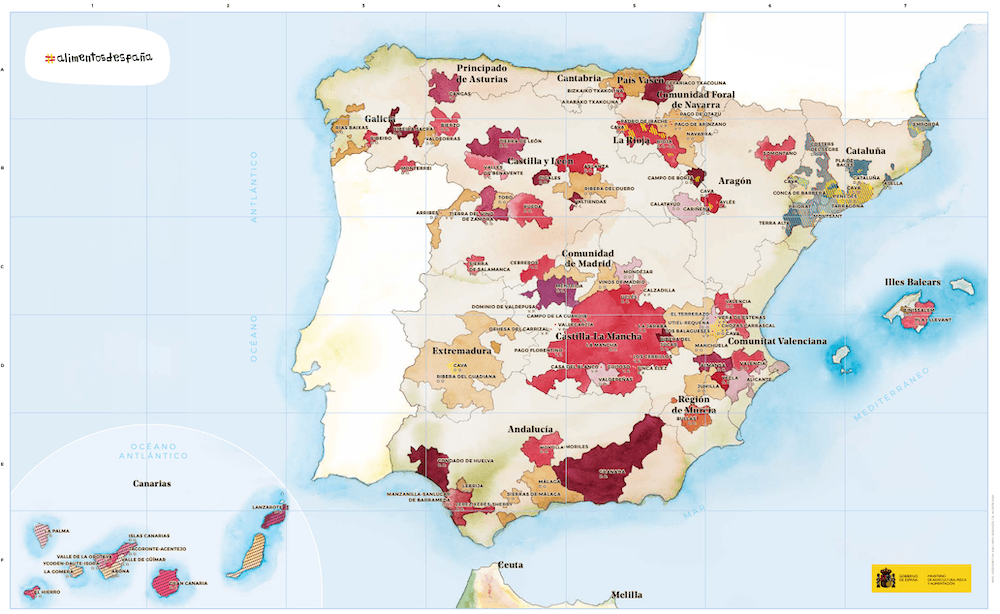 mapa de DOP de España