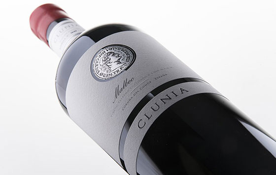 Tecnovino- Clunia Malbec, de Bodegas Clunia, detalle etiqueta