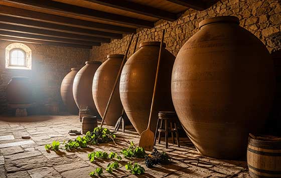 Tecnovino- Vino de pitarra, recipientes en bodega